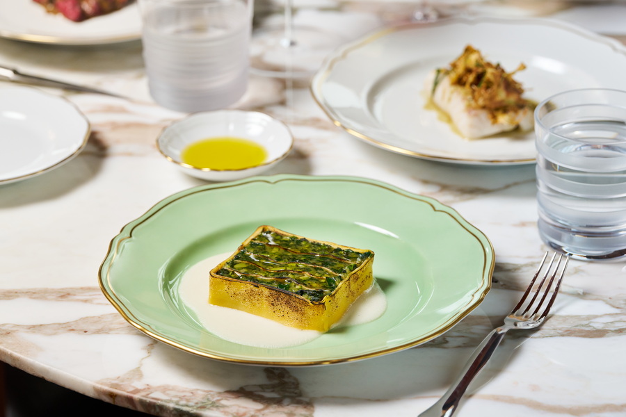 Chef Niko SH Visit Menu and Spring Menu_Vegetable lasagna with spring vegetables and Parmigiano Reggiano sauce.jpg