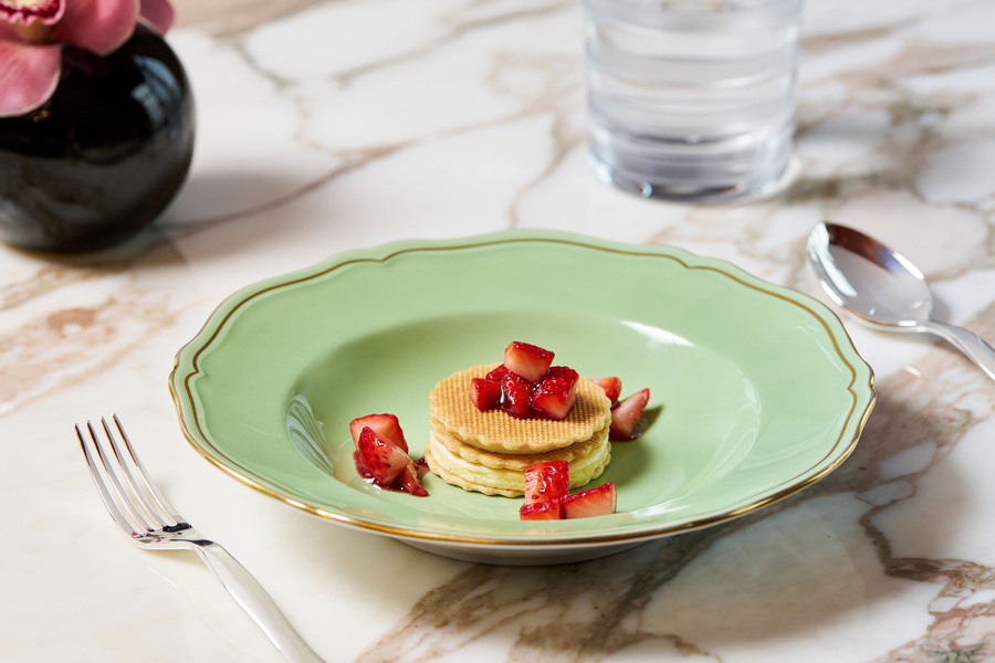 Chef Niko SH Visit Menu and Spring Menu_Millefeuille with vanilla ice cream and strawberries.jpg